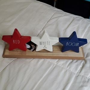Rae Dunn Red White Boom 4th of July decor